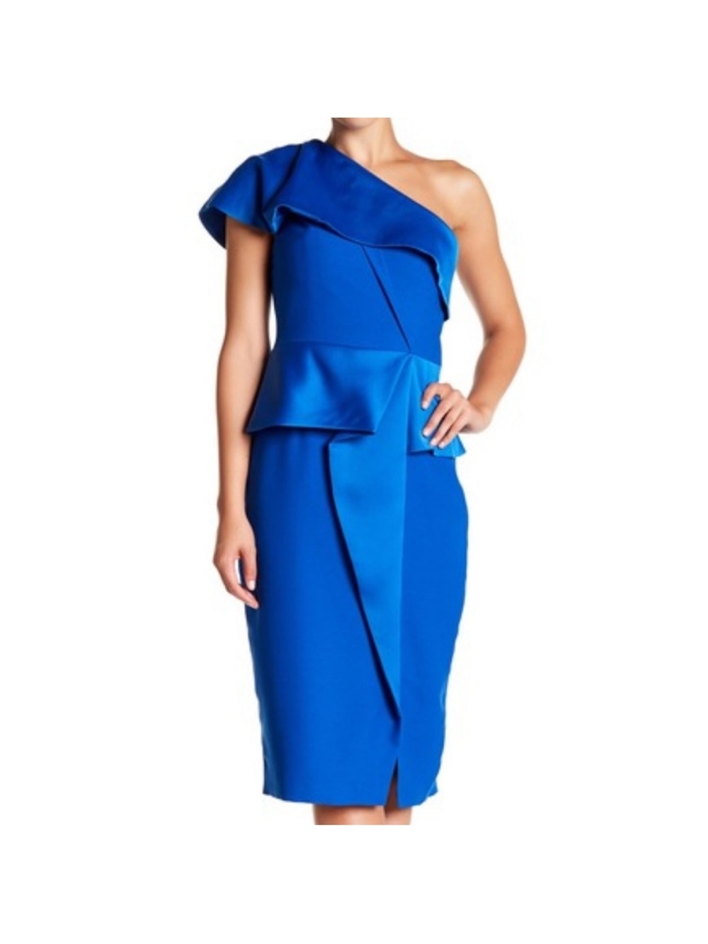 Ted Baker One-Shoulder Cobalt Peplum Sheath Dress size 4 US/1